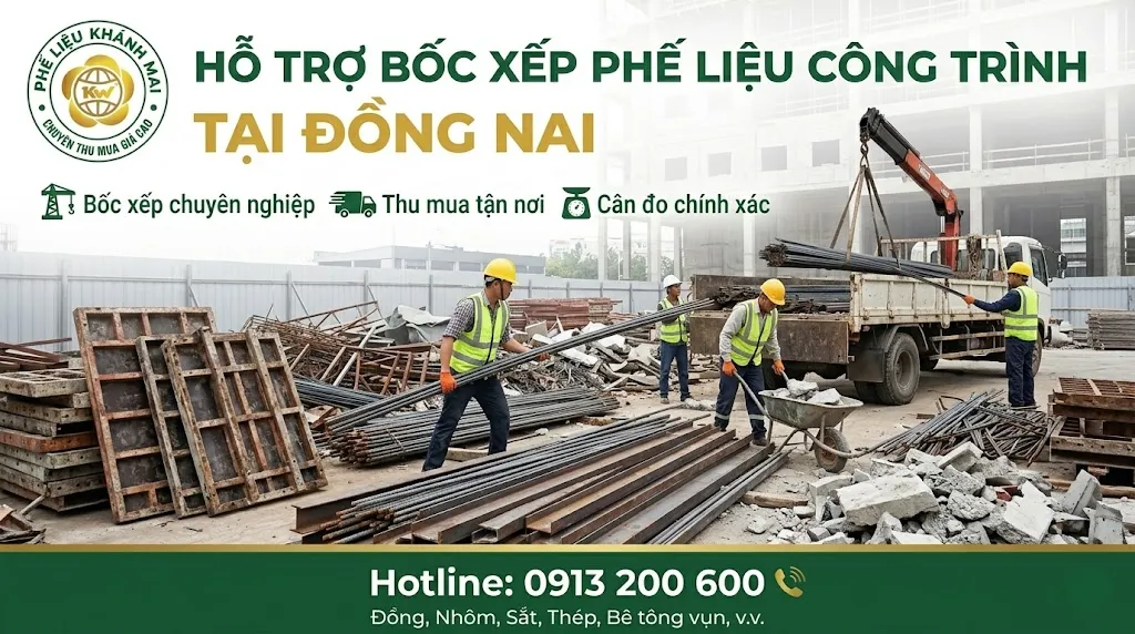 Hỗ trợ bốc xếp phế liệu công trình tại Đồng Nai