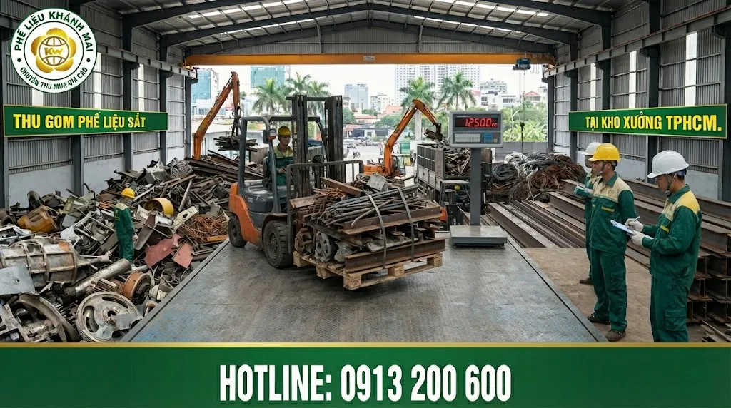 Cân kiểm lô phế liệu sắt rõ ràng trước khi bốc xếp