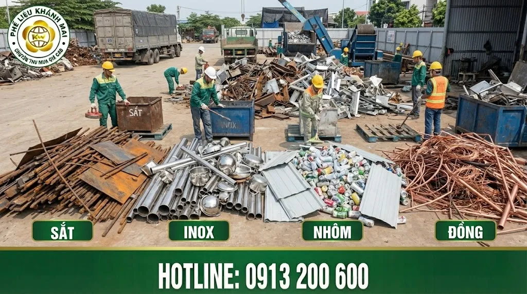 Tách sắt, inox, nhôm và đồng trước ngày thu gom