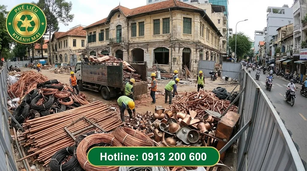 Thu gom đồng phế liệu tại công trình cải tạo ở TPHCM
