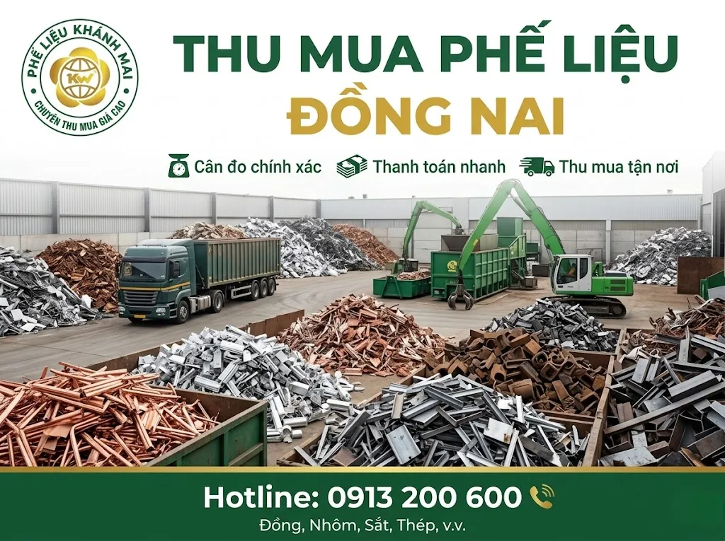 Dịch vụ thu mua phế liệu Đồng Nai tân nơi, giá cao