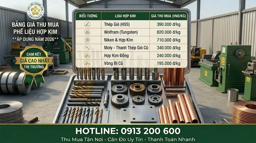Bảng giá thu mua phế liệu hợp kim hôm nay