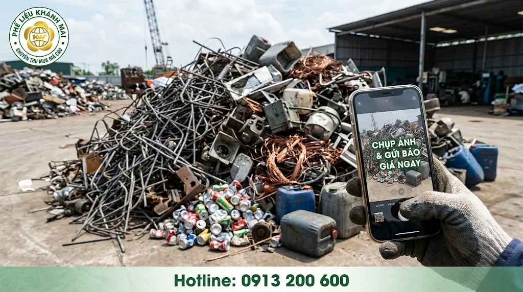 Chụp ảnh hiện trạng lô hàng phế liệu để báo nhanh hơn