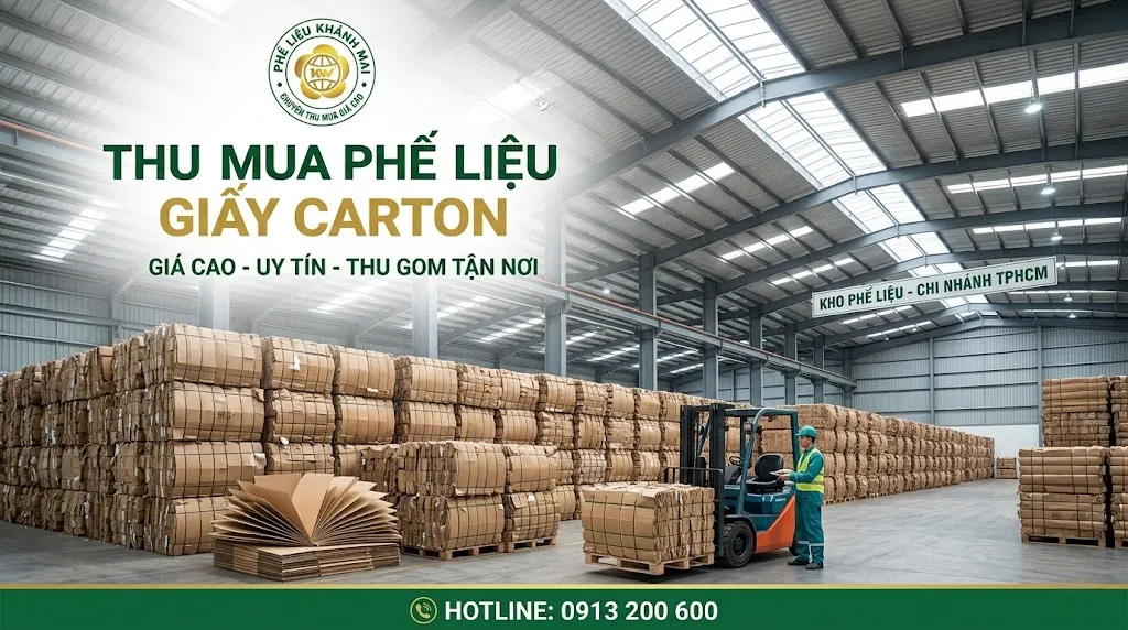 Thu mua giấy carton tận nơi tại kho xưởng ở TPHCM