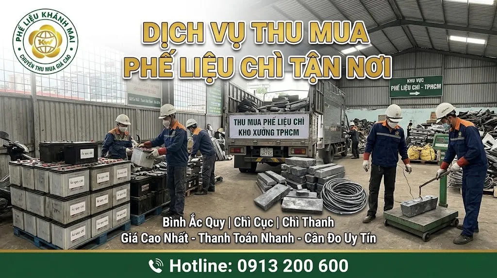 Thu mua phế liệu chì tận nơi tại kho xưởng ở TPHCM