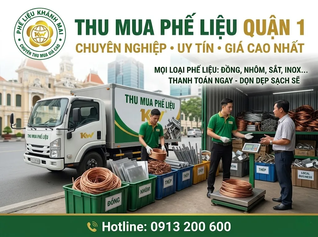 Thu mua phế liệu tận nơi tại mặt bằng kinh doanh ở quận 1