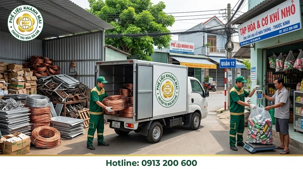 Thu mua phế liệu quận 12 tận nơi tại kho nhỏ và cửa hàng dân dụng