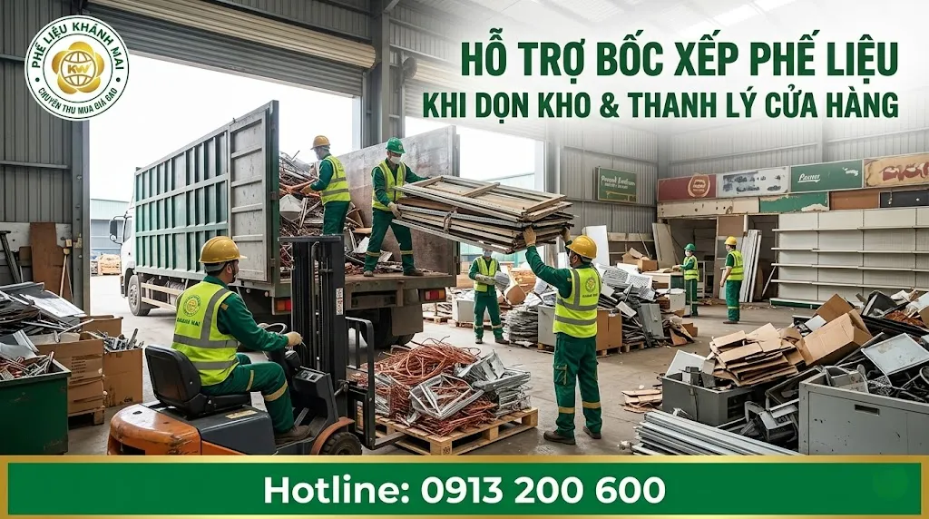 Hỗ trợ bốc xếp phế liệu khi dọn kho và thanh lý cửa hàng