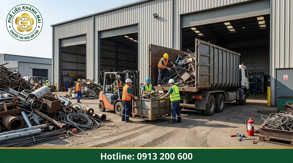 Hỗ trợ bốc xếp và thu gom phế liệu tận nơi tại nhà xưởng
