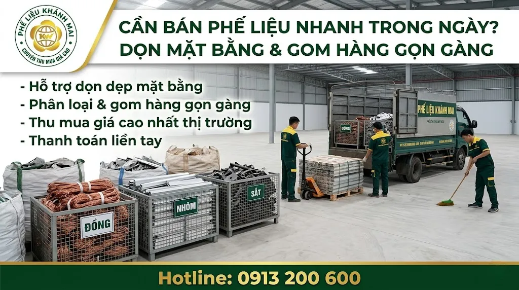 Dọn mặt bằng cần bán phế liệu nhanh trong ngày và gom hàng gọn gàng