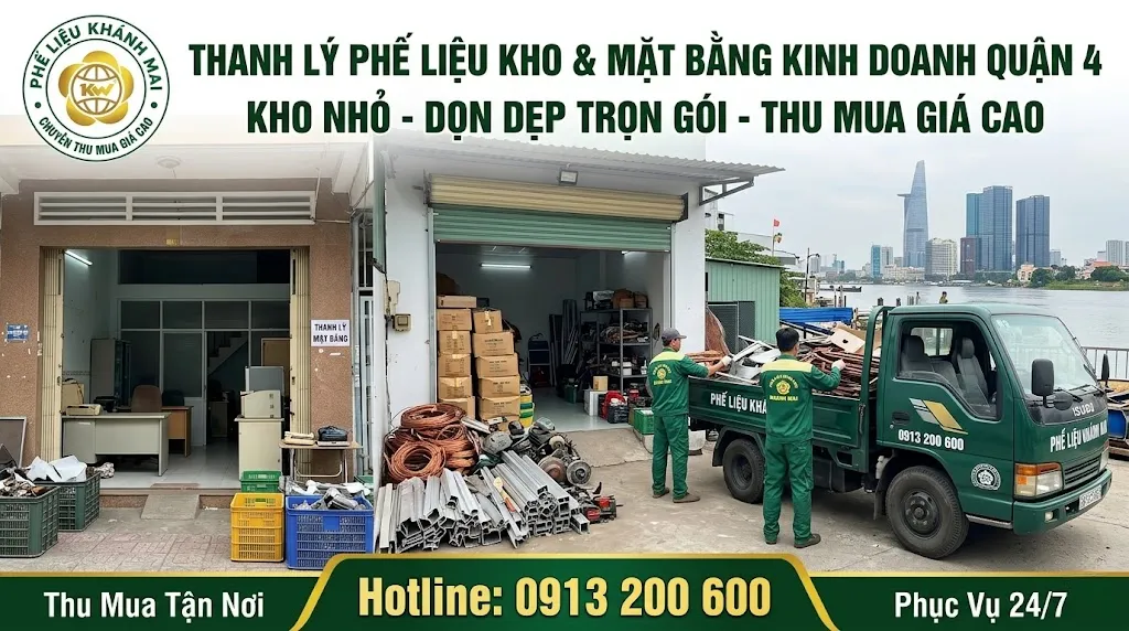 Thanh lý phế liệu kho nhỏ và mặt bằng kinh doanh tại Quận 4