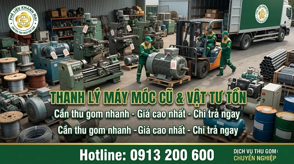 Thanh lý máy móc cũ và vật tư tồn cần thu gom nhanh