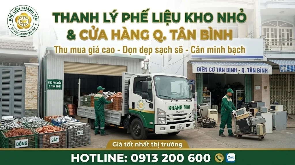 Thanh lý phế liệu từ kho nhỏ và cửa hàng tại quận Tân Bình