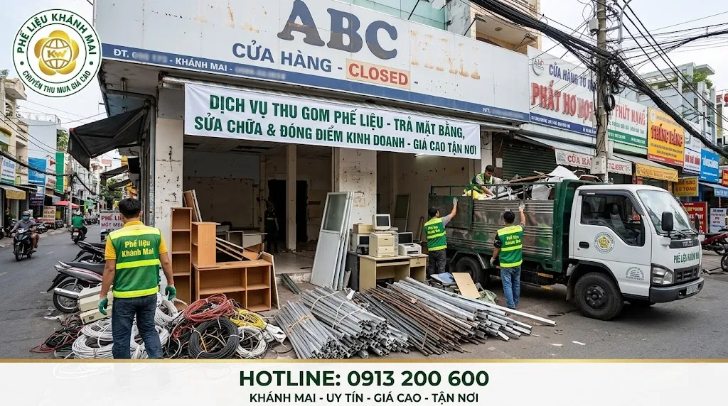 Thu gom phế liệu khi trả mặt bằng sửa chữa hoặc đóng điểm kinh doanh