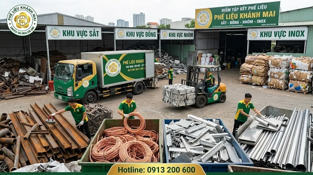 Thu gom sắt đồng nhôm inox tại điểm tập kết