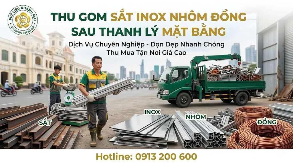 Thu gom sắt inox nhôm đồng sau thanh lý mặt bằng