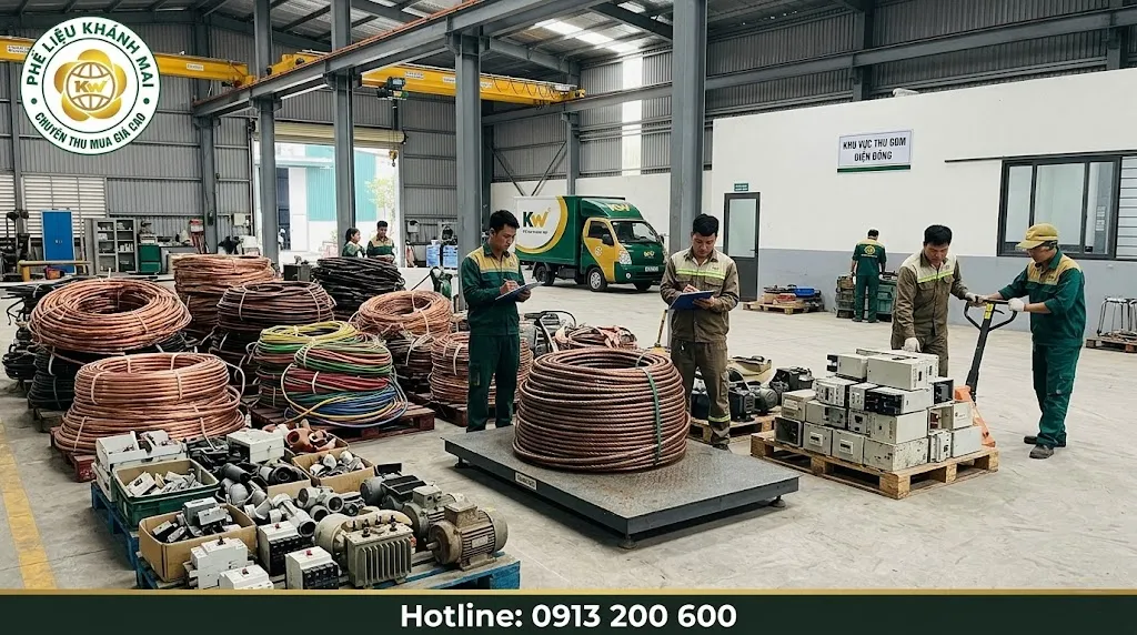 Thu mua dây cáp đồng và vật tư điện cũ trong nhà xưởng