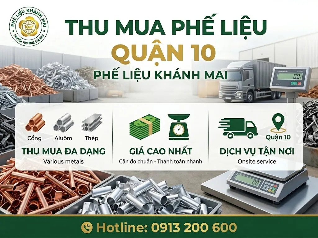 Dịch vụ thu mua phế liệu quận 10 giá cao