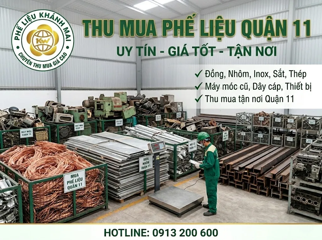 Dịch vụ thu mua phế liệu quận 11 giá cao