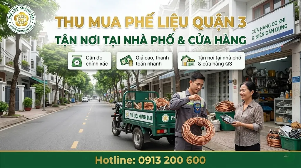 Thu mua phế liệu quận 3 tận nơi tại nhà phố và cửa hàng