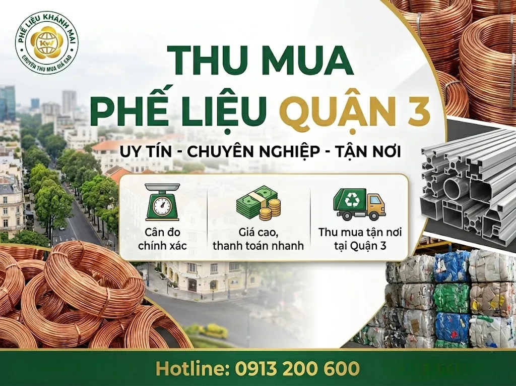 Dịch vụ thu mua phế liệu quận 3 giá cao
