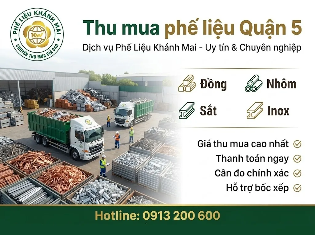 Dịch vụ thu mua phế liệu quận 5 giá cao