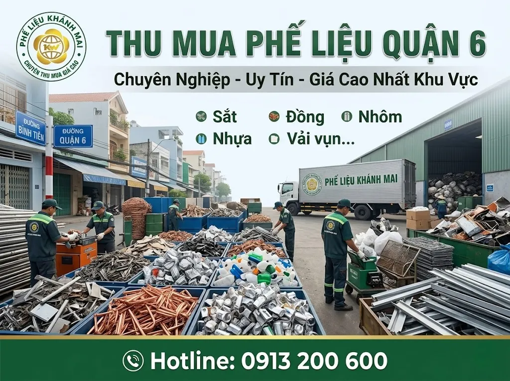 Dịch vụ thu mua phế liệu quận 6 giá cao, nhanh chóng