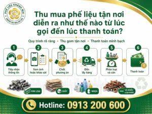 Thu mua phế liệu tận nơi diễn ra như thế nào từ lúc gọi đến lúc thanh toán?