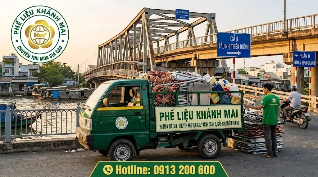 Xe thu mua phế liệu phục vụ khu vực giáp ranh Quận 8