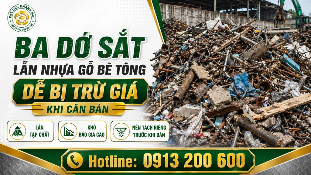 Ba dớ sắt lẫn nhựa gỗ bê tông dễ bị trừ giá khi cân bán
