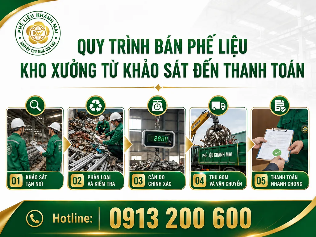 Quy trình bán phế liệu kho xưởng từ khảo sát đến thanh toán