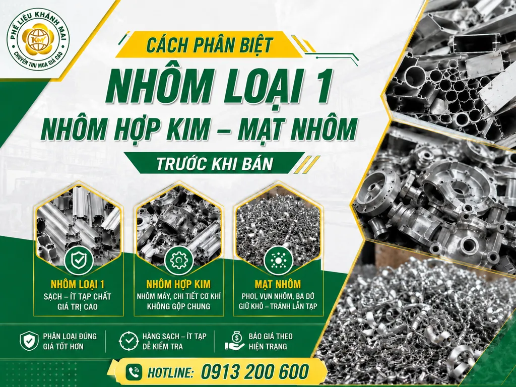 Cách phân biệt nhôm loại 1 nhôm hợp kim mạt nhôm trước khi bán