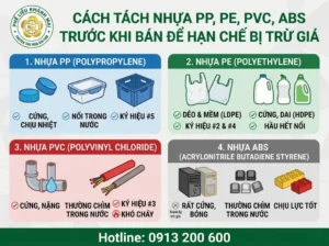 Cách tách nhựa PP PE PVC ABS trước khi bán phế liệu
