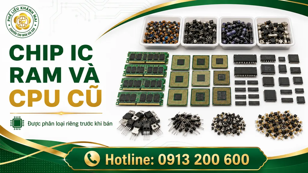 Chip IC RAM và CPU cũ được phân loại riêng trước khi bán