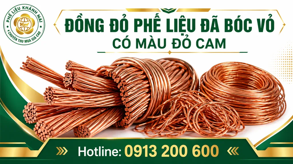Đồng đỏ phế liệu đã bóc vỏ có màu đỏ cam