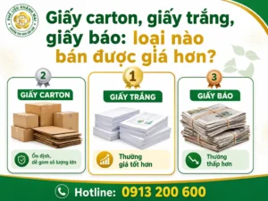 Giấy carton, giấy trắng, giấy báo: loại nào bán được giá hơn?