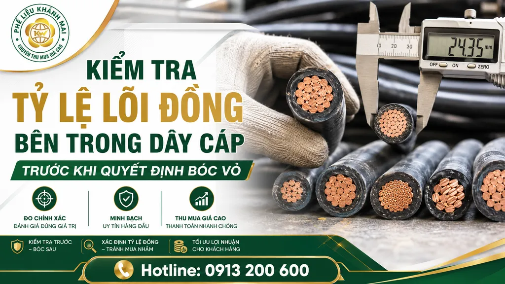 Kiểm tra tỷ lệ lõi đồng bên trong dây cáp trước khi quyết định bóc vỏ