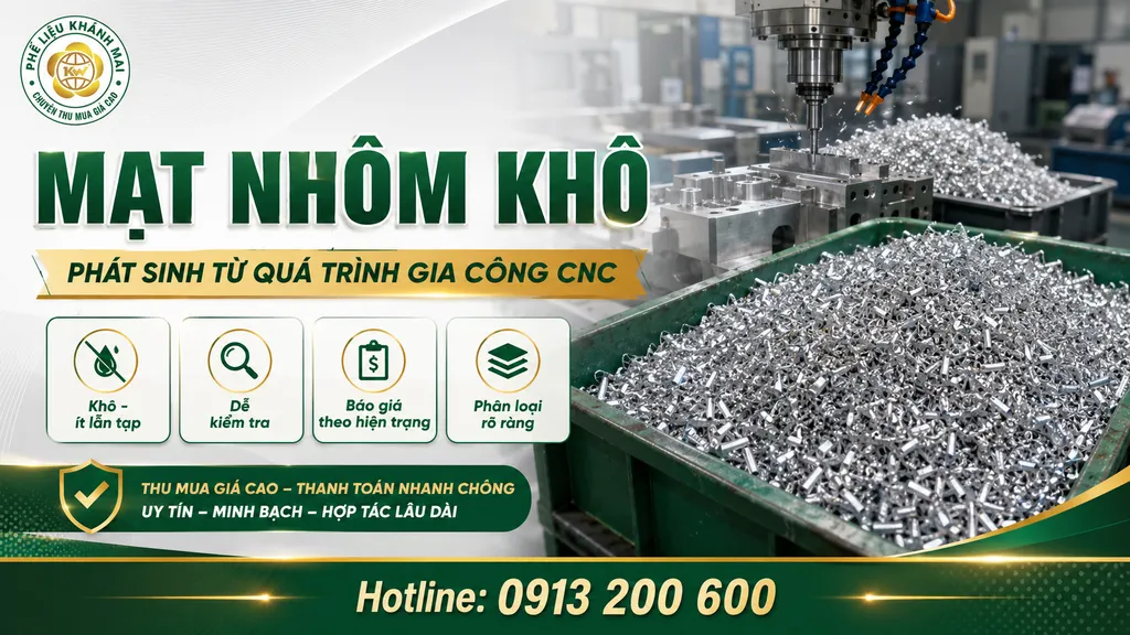 Mạt nhôm khô phát sinh từ quá trình gia công CNC