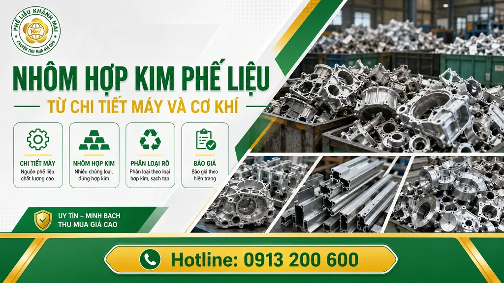 Nhôm hợp kim phế liệu từ chi tiết máy và cơ khí