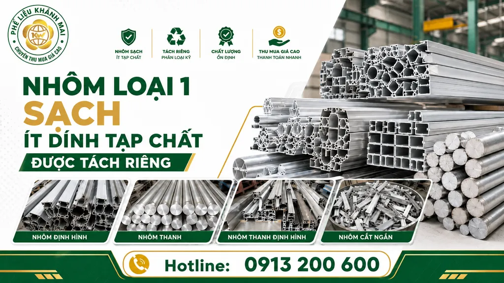 Nhôm loại 1 sạch ít dính tạp chất được tách riêng