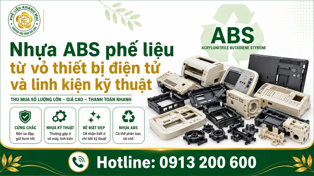 Nhựa ABS phế liệu từ vỏ thiết bị điện tử và linh kiện kỹ thuật