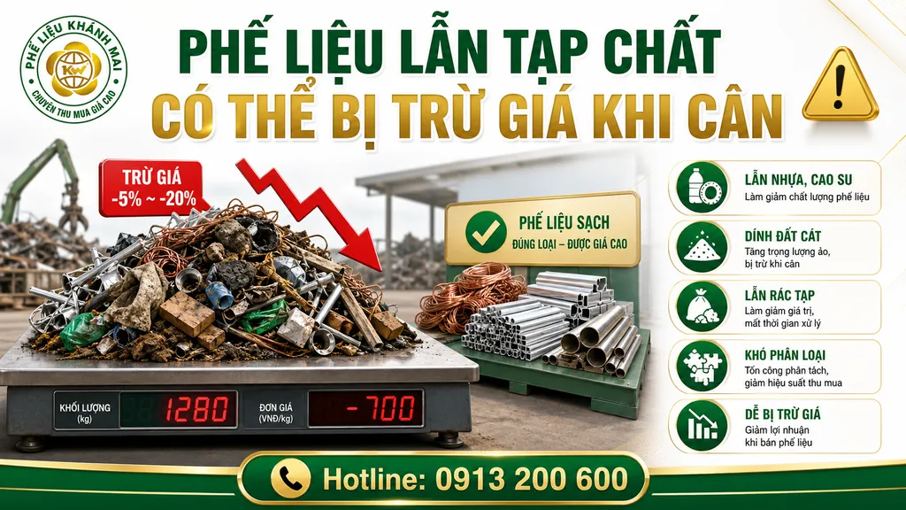 Phế liệu lẫn tạp chất có thể bị trừ giá khi cân