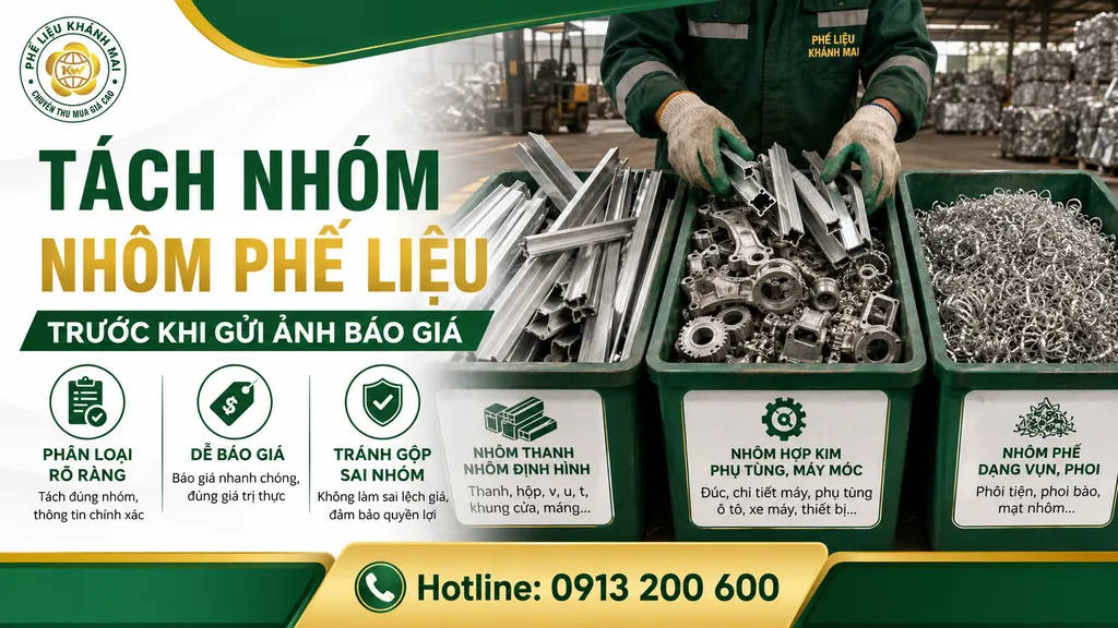 Tách nhóm nhôm phế liệu trước khi gửi ảnh báo giá