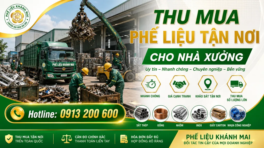 Thu mua phế liệu tận nơi cho nhà xưởng