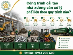 Công trình cải tạo nhà xưởng cần xử lý phế liệu theo quy trình nào?