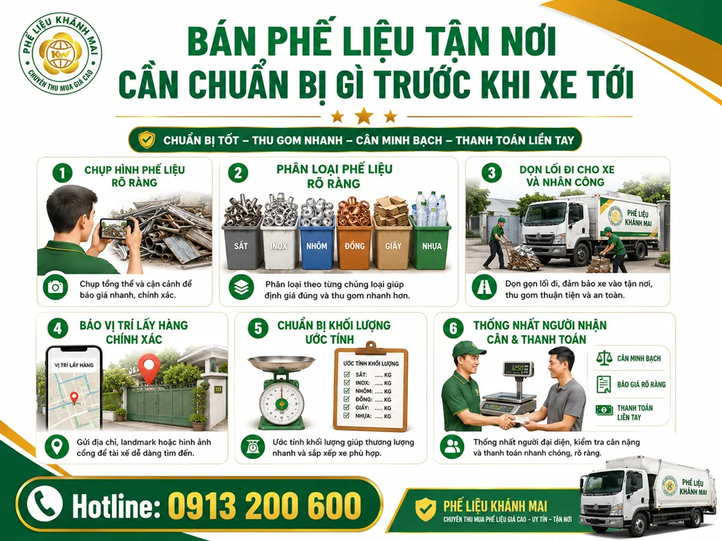 án phế liệu tận nơi cần chuẩn bị gì trước khi xe tới