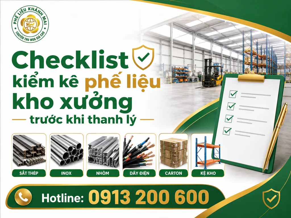 Checklist kiểm kê phế liệu kho xưởng trước khi thanh lý