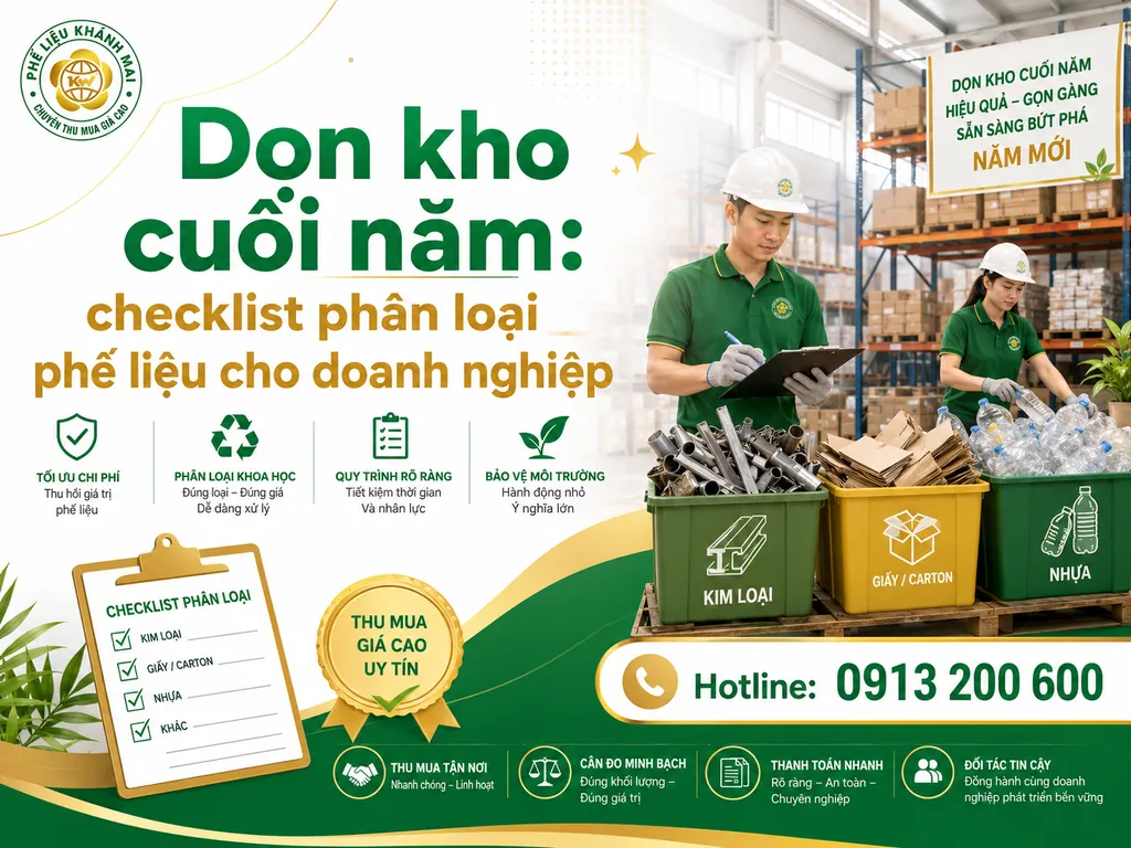 Dọn kho cuối năm và phân loại phế liệu cho doanh nghiệp