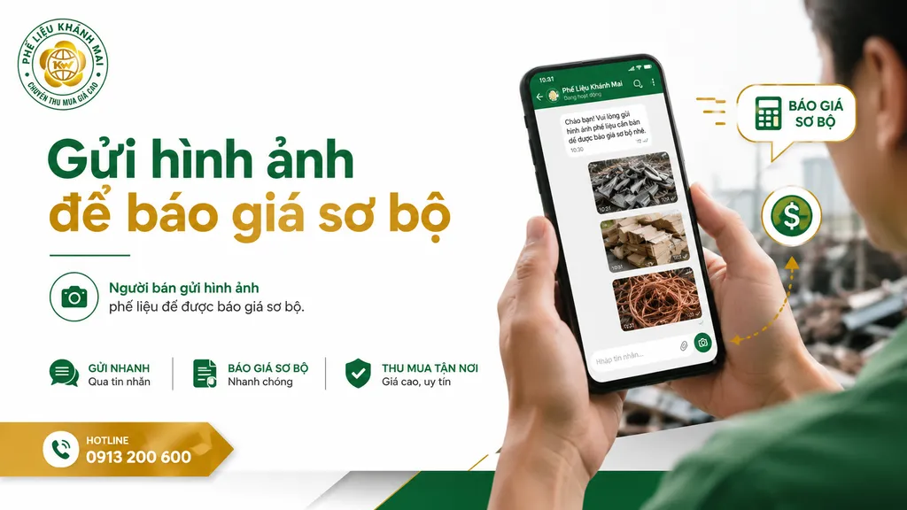 Người bán chụp hình phế liệu rõ ràng trước khi gửi báo giá sơ bộ