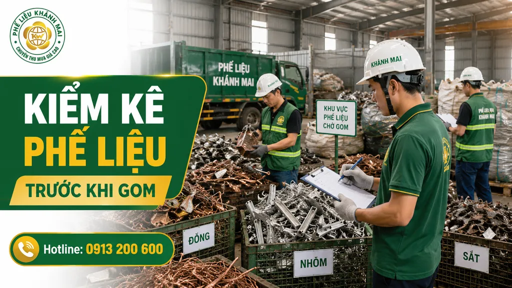 Kiểm kê phế liệu kho xưởng trước khi gom hàng ra khu tập kết